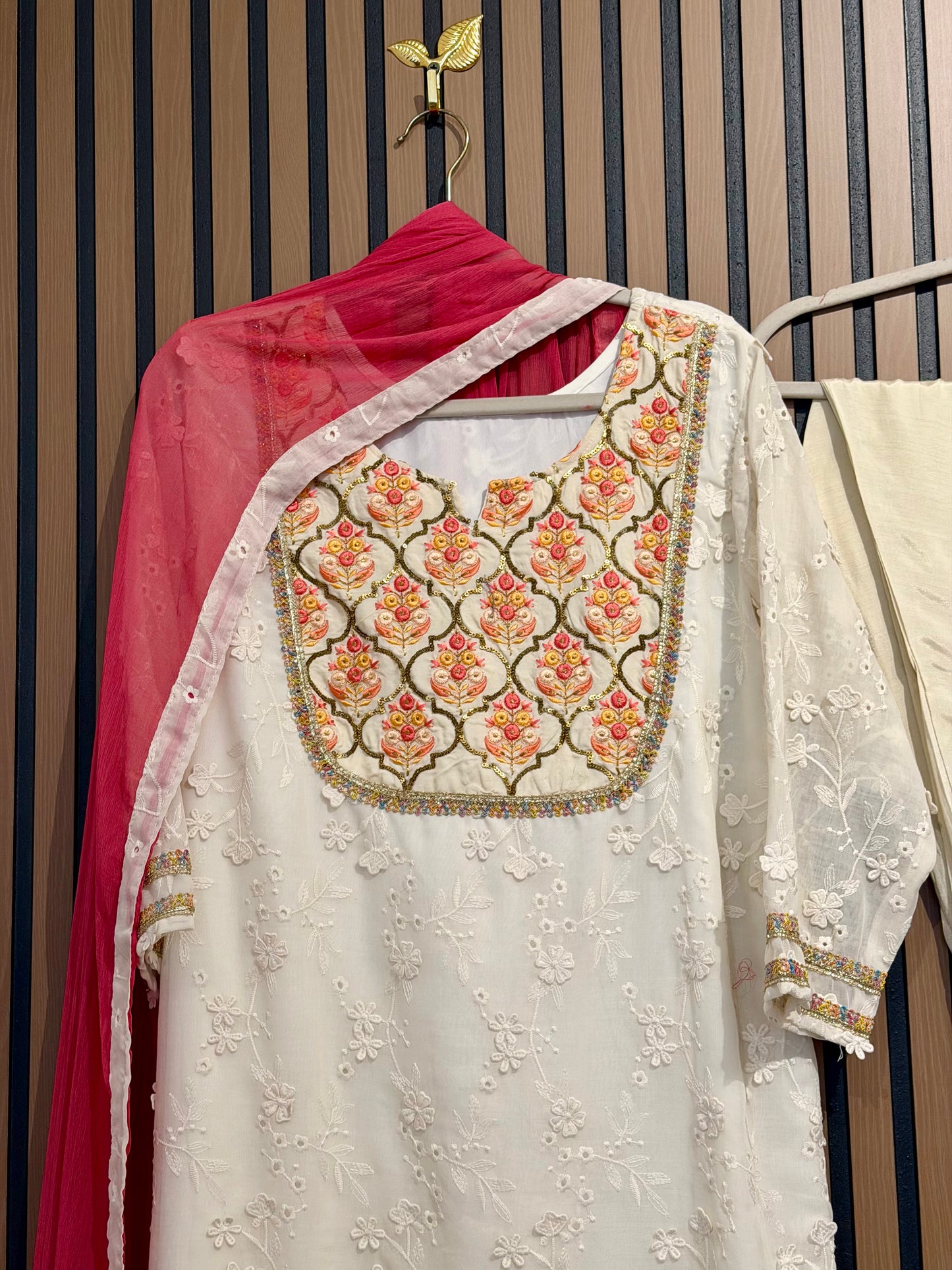 Cream Crochet Suit
