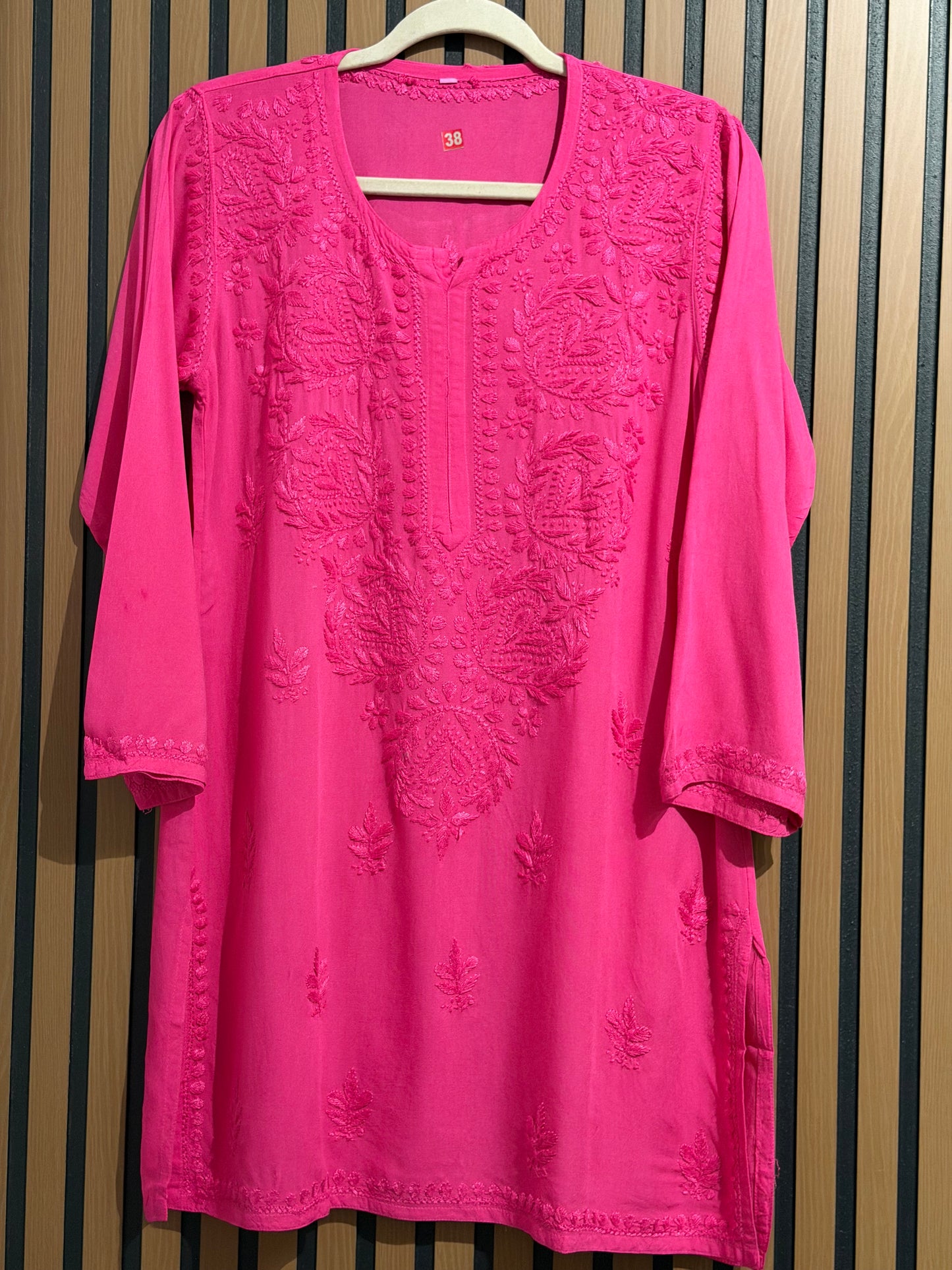 RAYON CHIKANKARI SHORT KURTI