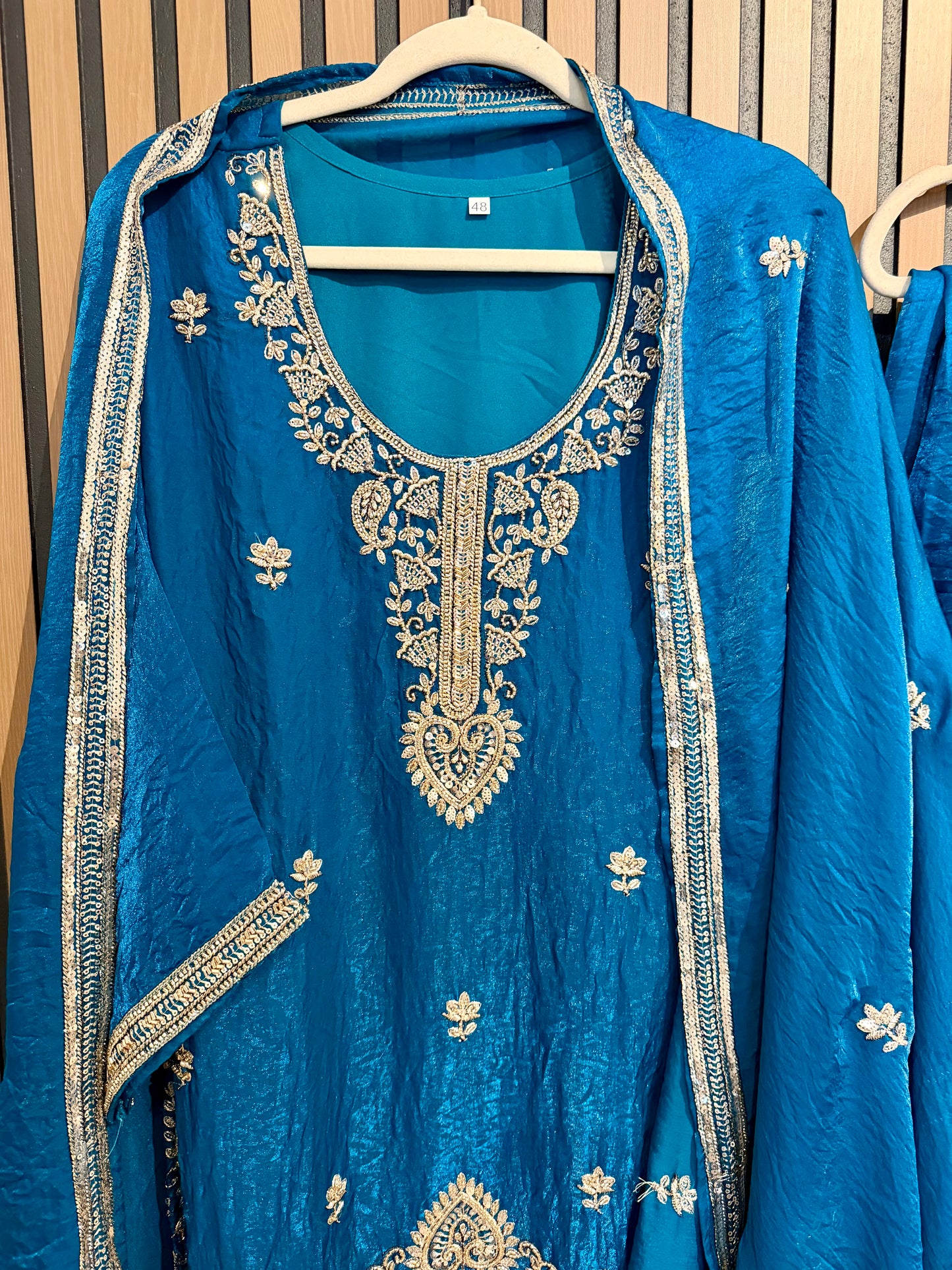 GLASS TISSUE SHARARA ZARI WORK