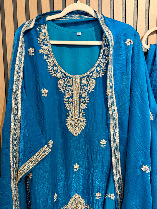 GLASS TISSUE SHARARA ZARI WORK