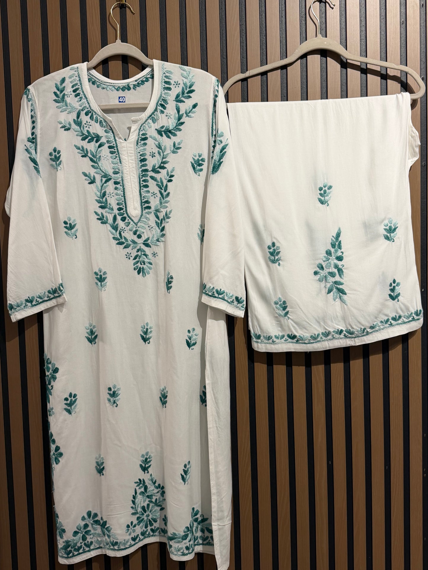 RAYON CHIKANKARI WITH PLAZO