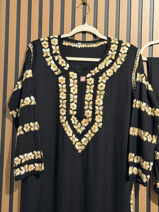 RAYON CHIKANKARI PLAZO SET