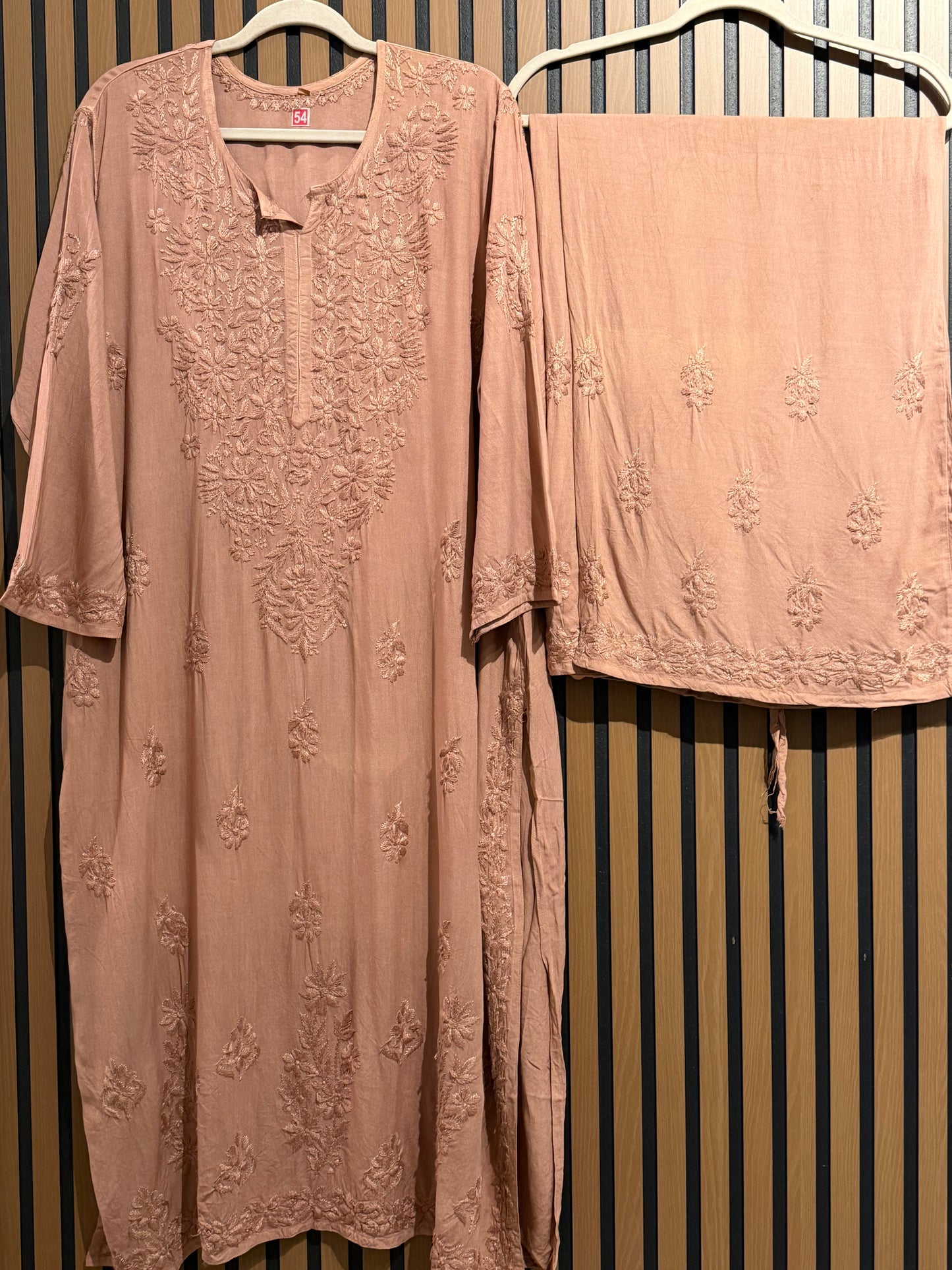 BROWN RAYON SELF WITH PLAZO