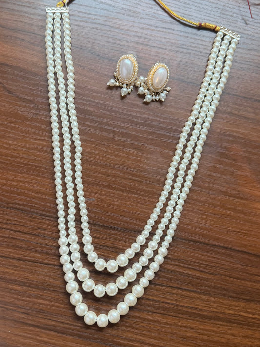 Pearl Long Layered Necklace