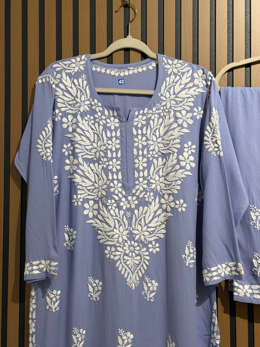 RAYON CHIKANKARI PLAZO