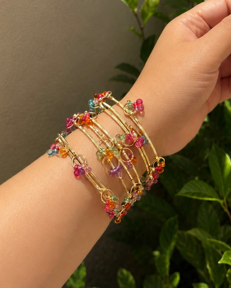 KASHMIRI BANGLES DARK MULTI (8 BANGLES)