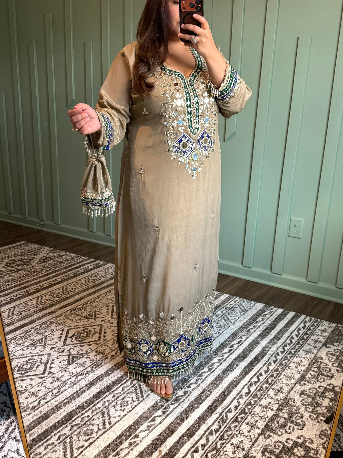 Sand beige Mirror Gotta Phiran Three Piece