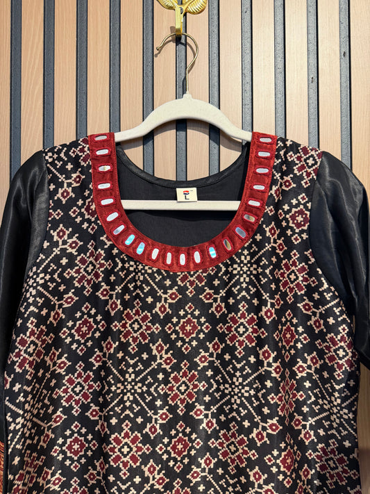 Ajrak Gajji Silk Kurti