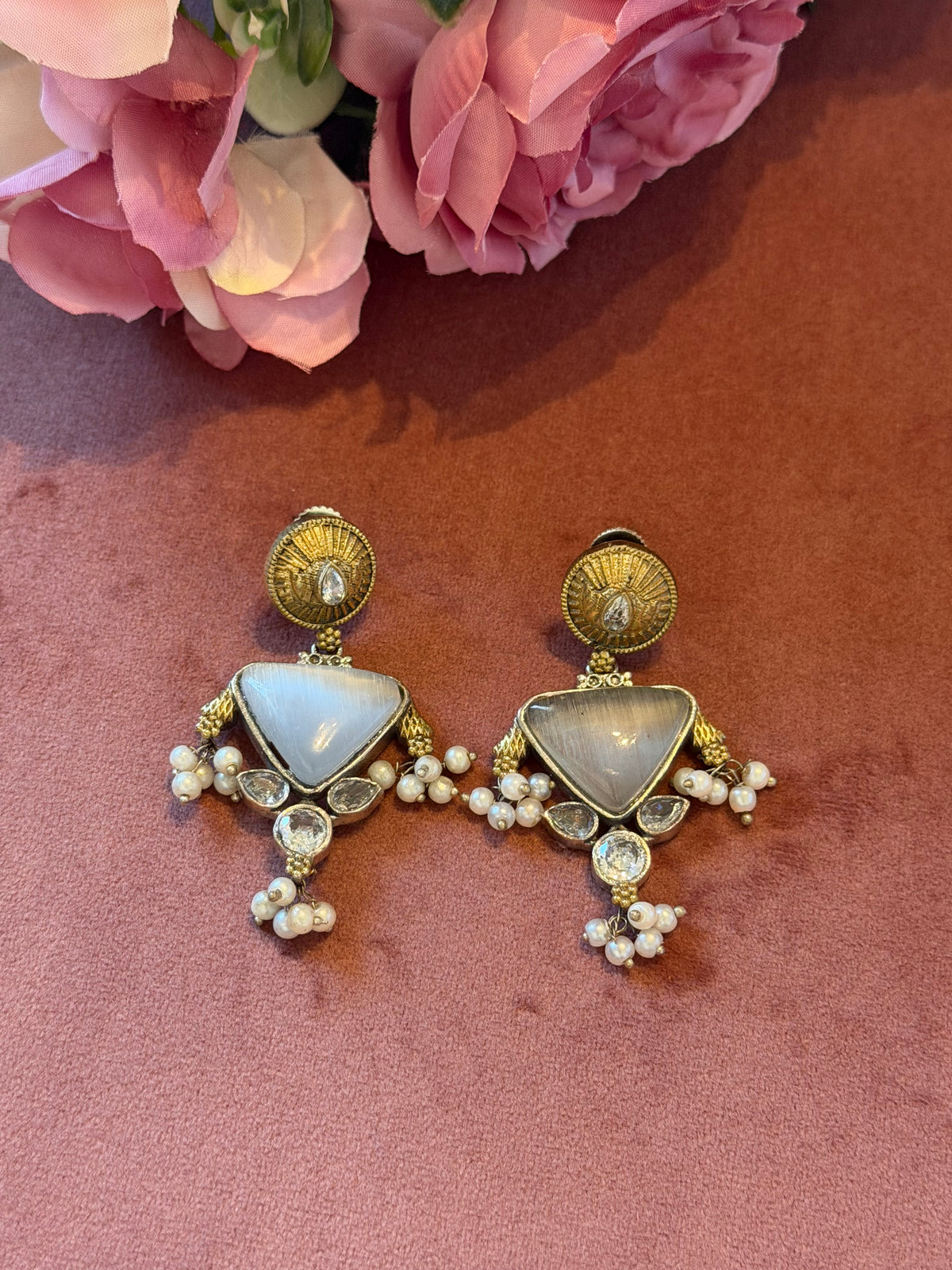German Silver Dual Tone Earrings
