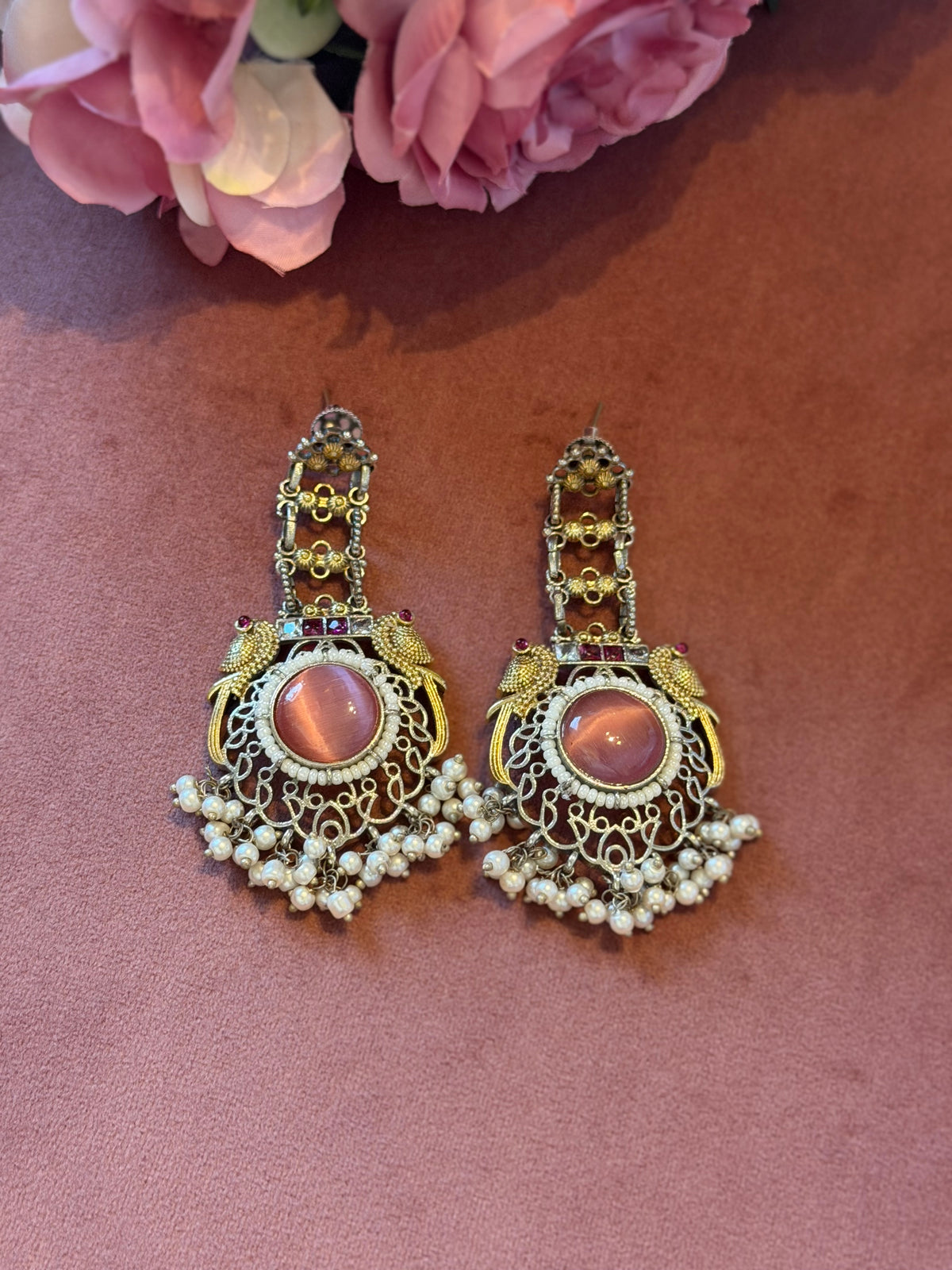 German Silver Dual Tone Earrings