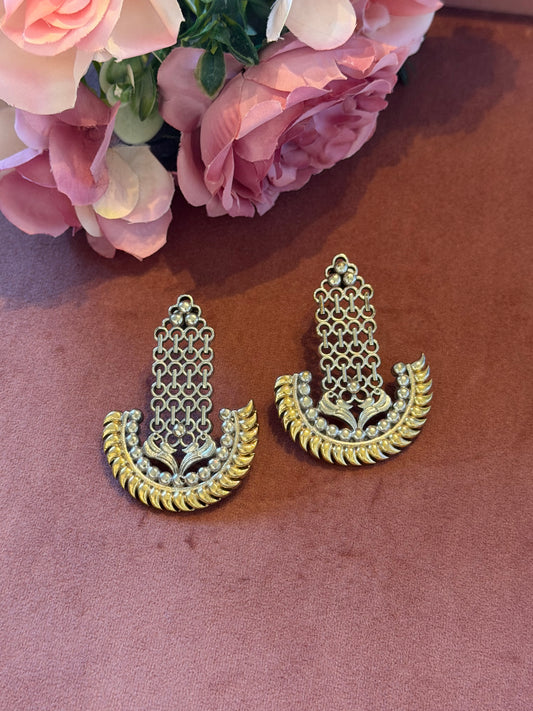 German Silver Dual Tone Earrings