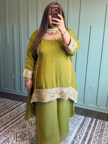 Banarsi Fabric Gotta Three Piece