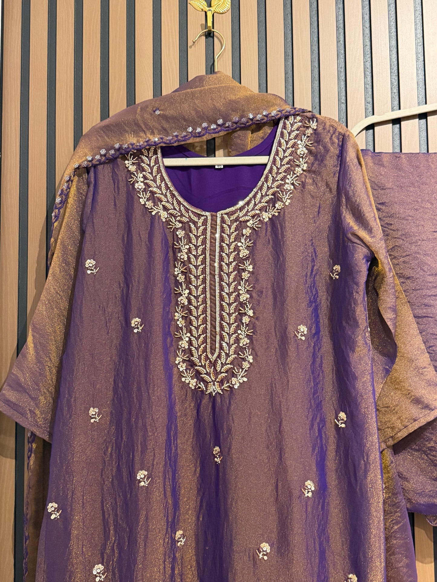 ZARI GLASS TISSUE SHARARA