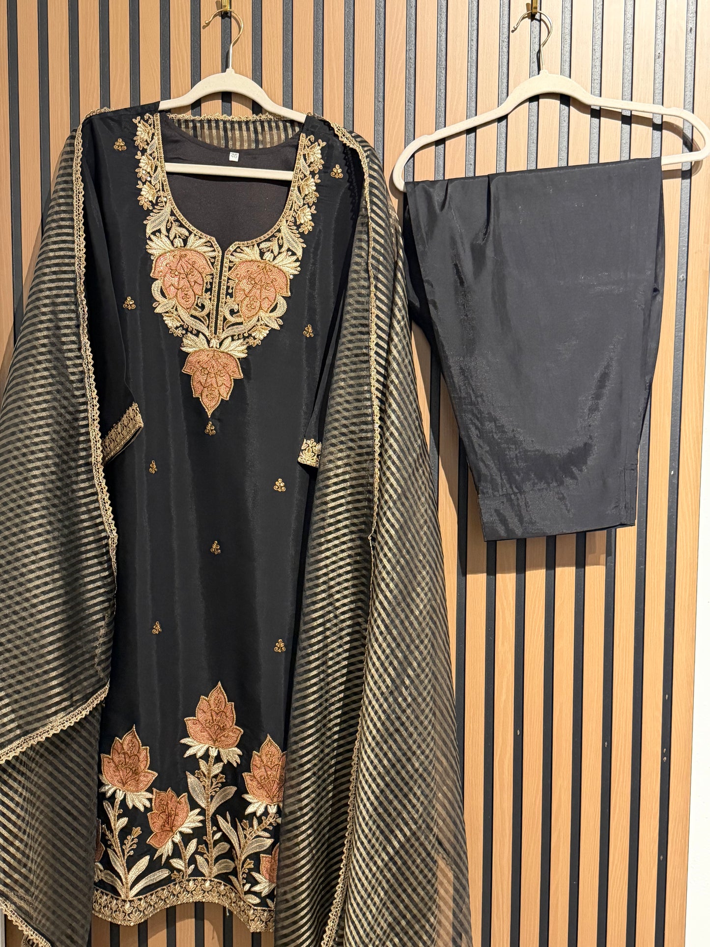 KASHMIRI SILK THREE PIECE PLUS SIZE