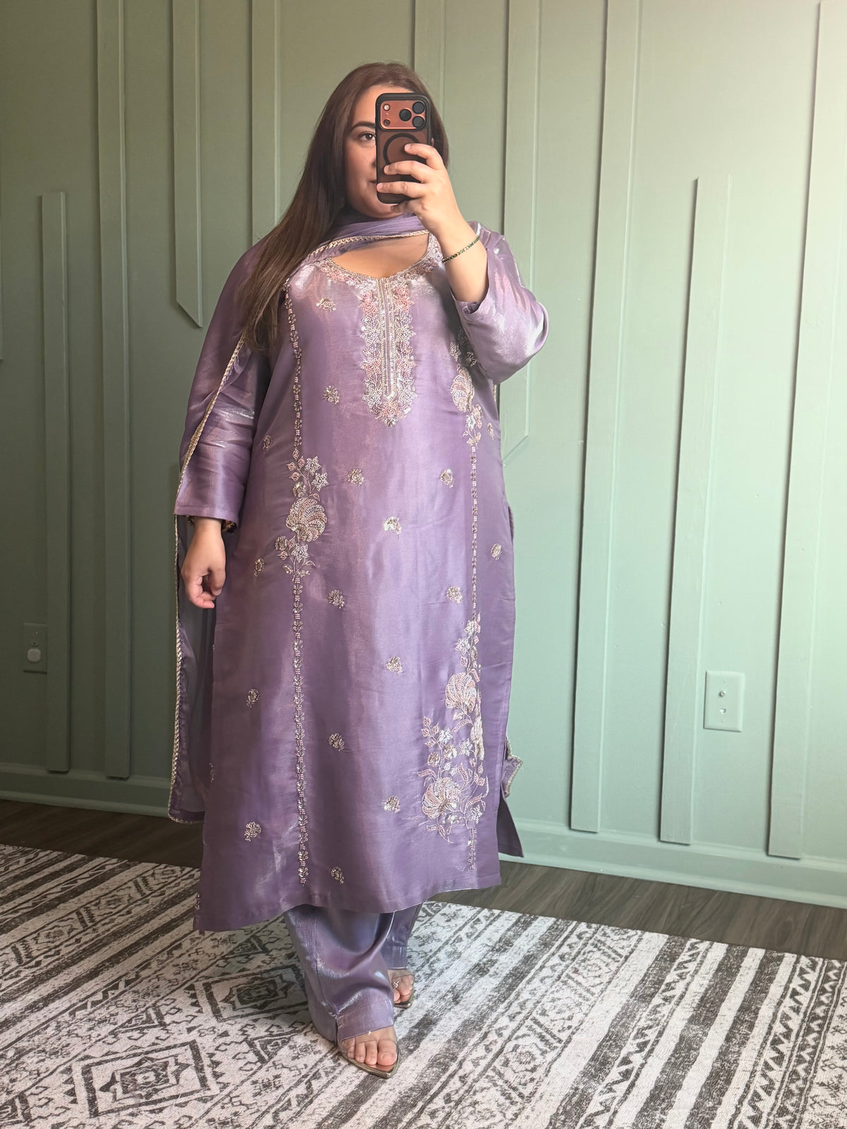 Zardozi Beads Tissue Three Piece