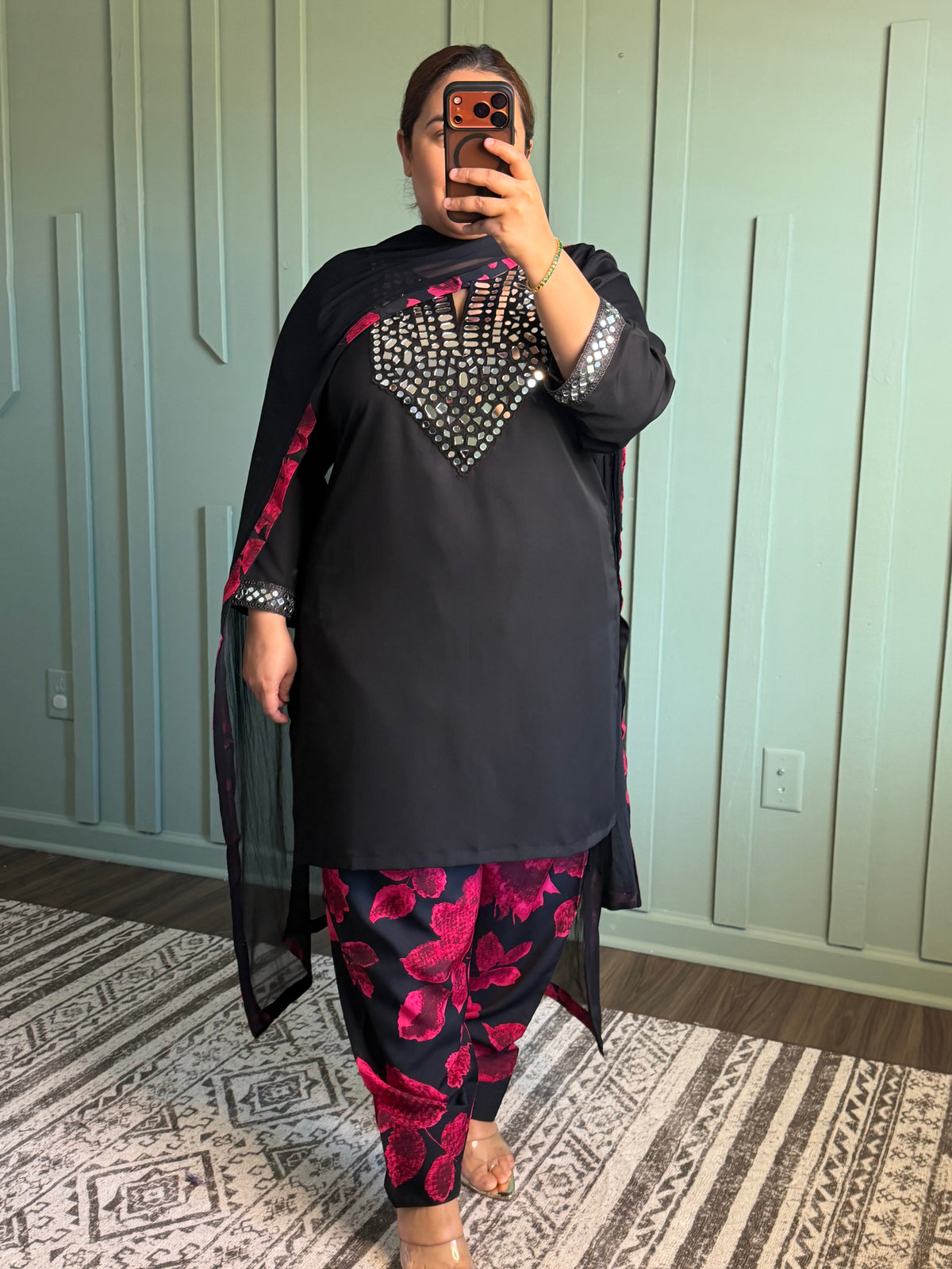 Black Mirror Salwar Three Piece