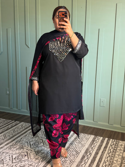 Black Mirror Salwar Three Piece