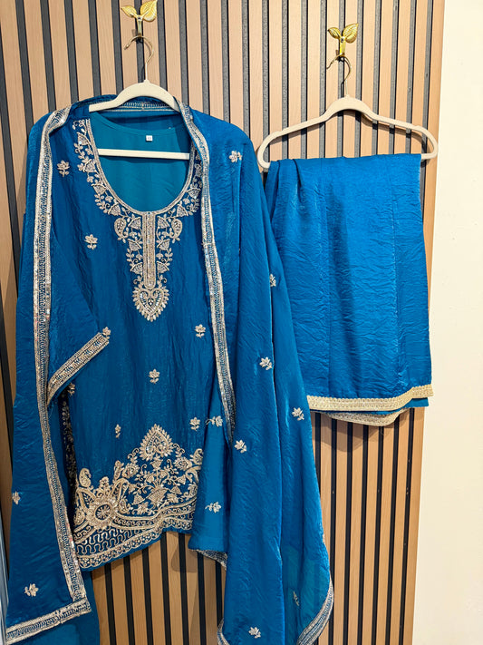 GLASS TISSUE SHARARA ZARI WORK