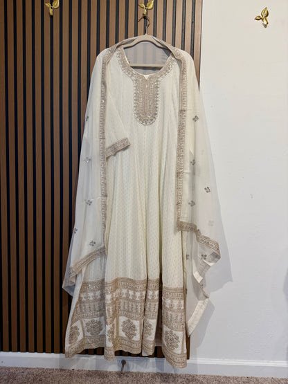 Off White Anarkali Gown