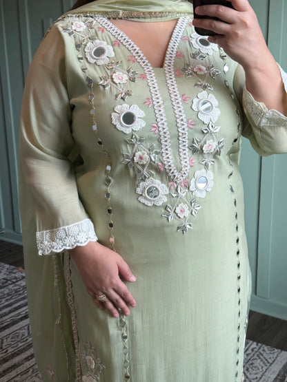 Muslin Silk Mirror Handwork