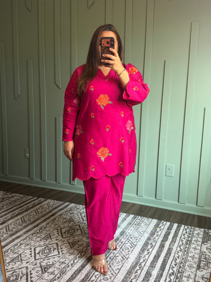 Muslin Embroidered Co ord