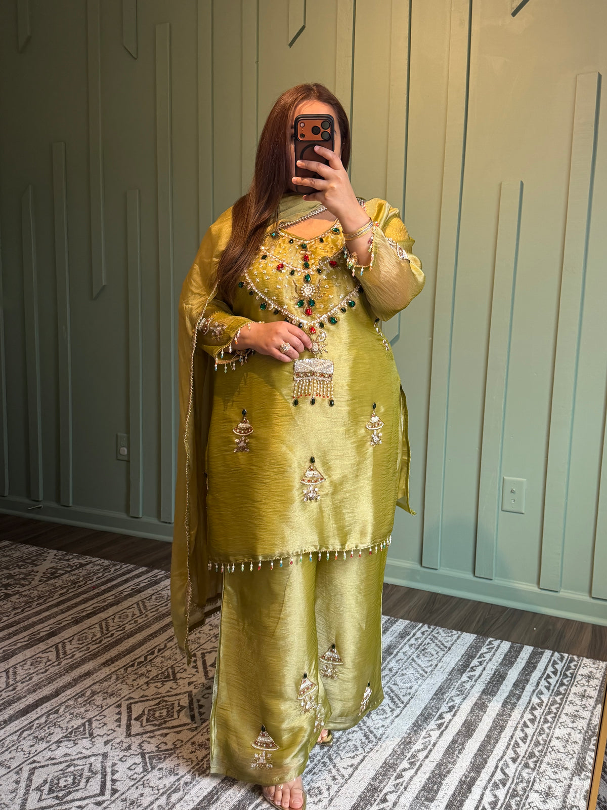Jewels Three Piece Shimmer Silk