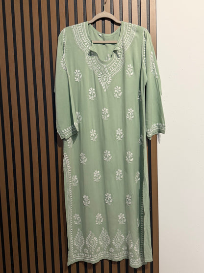 PISTA CHIKANKARI KURTI