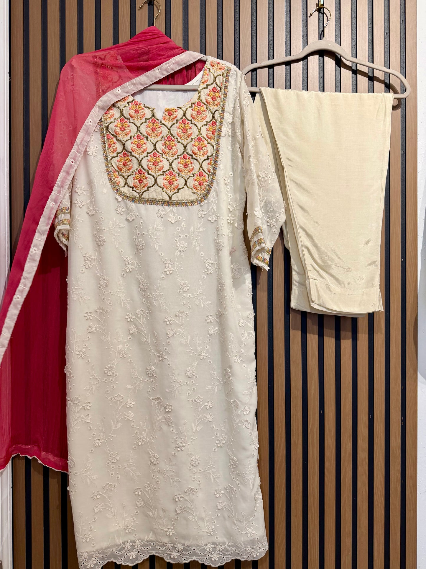 Cream Crochet Suit
