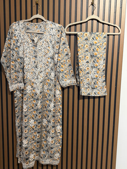 PRINT CHIKANKARI SET