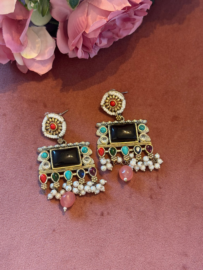 German Silver Dual Tone Earrings
