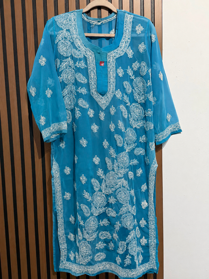 GEORGETTE CHIKANKARI KURTI