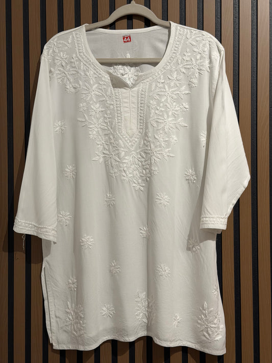 RAYON CHIKANKARI SHORT KURTI