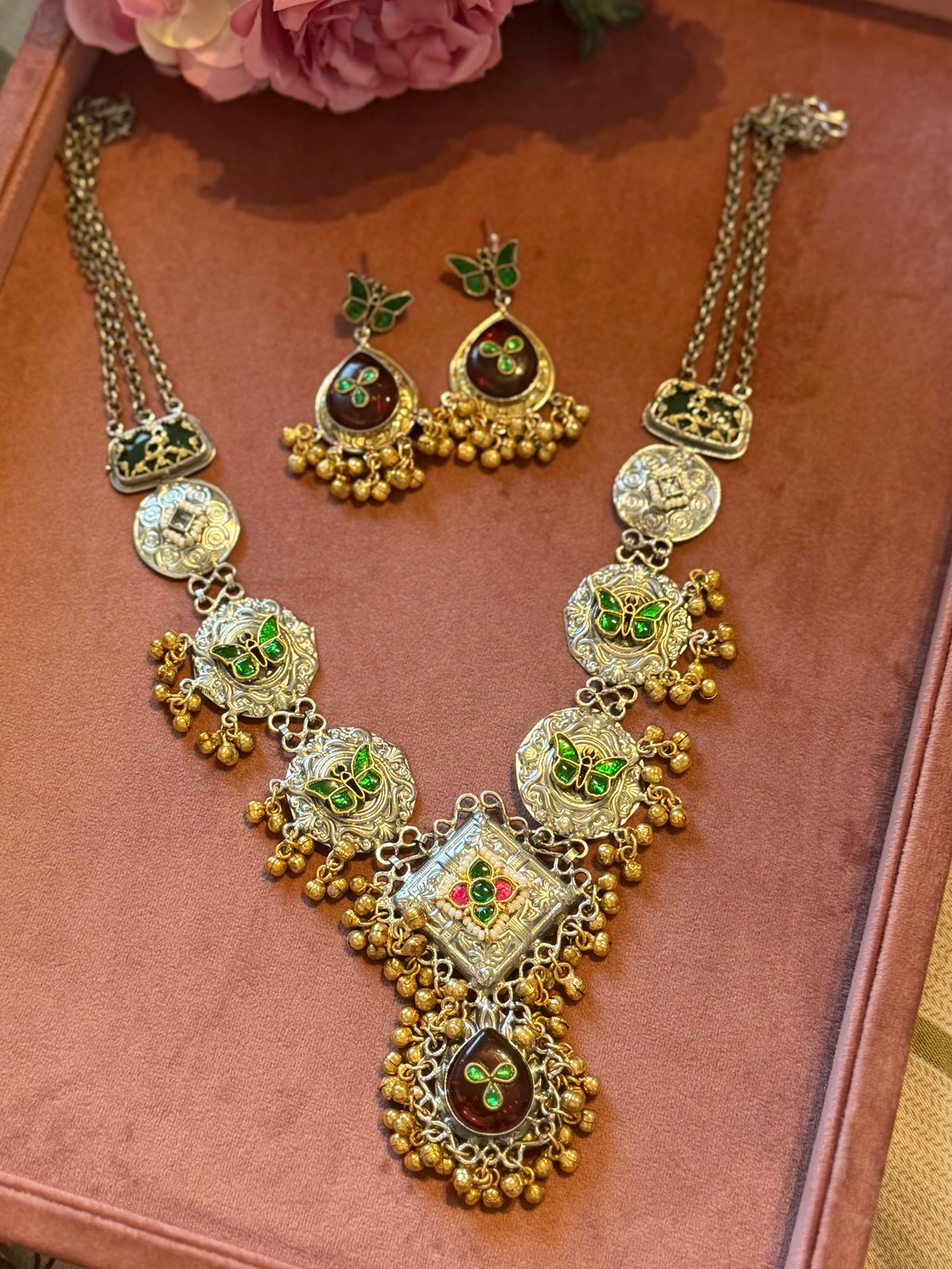 REAL SILVER GOLD NECKLACE