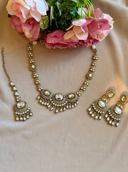 Uncut Kundan Moissanite Choker/Collar Set