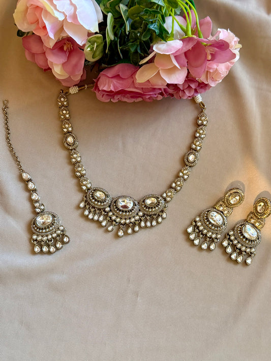 Uncut Kundan Moissanite Choker/Collar Set
