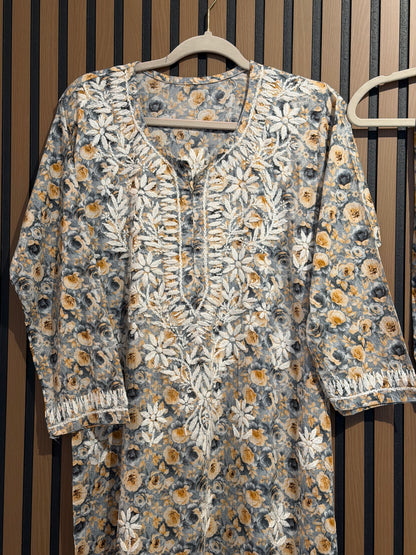 PRINT CHIKANKARI SET
