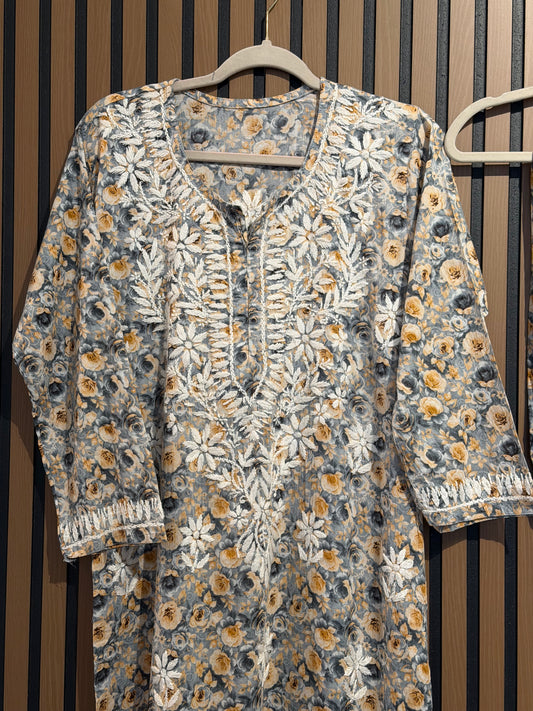 PRINT CHIKANKARI SET