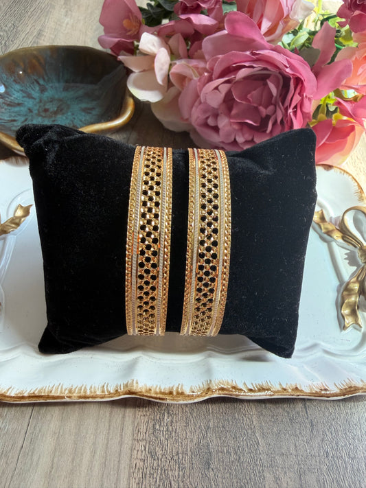 Dual Tone Bangle Set
