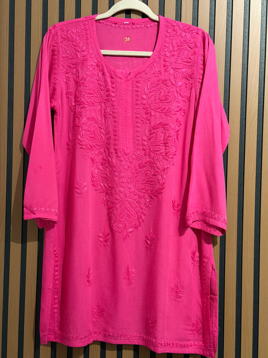 RAYON CHIKANKARI SHORT KURTI