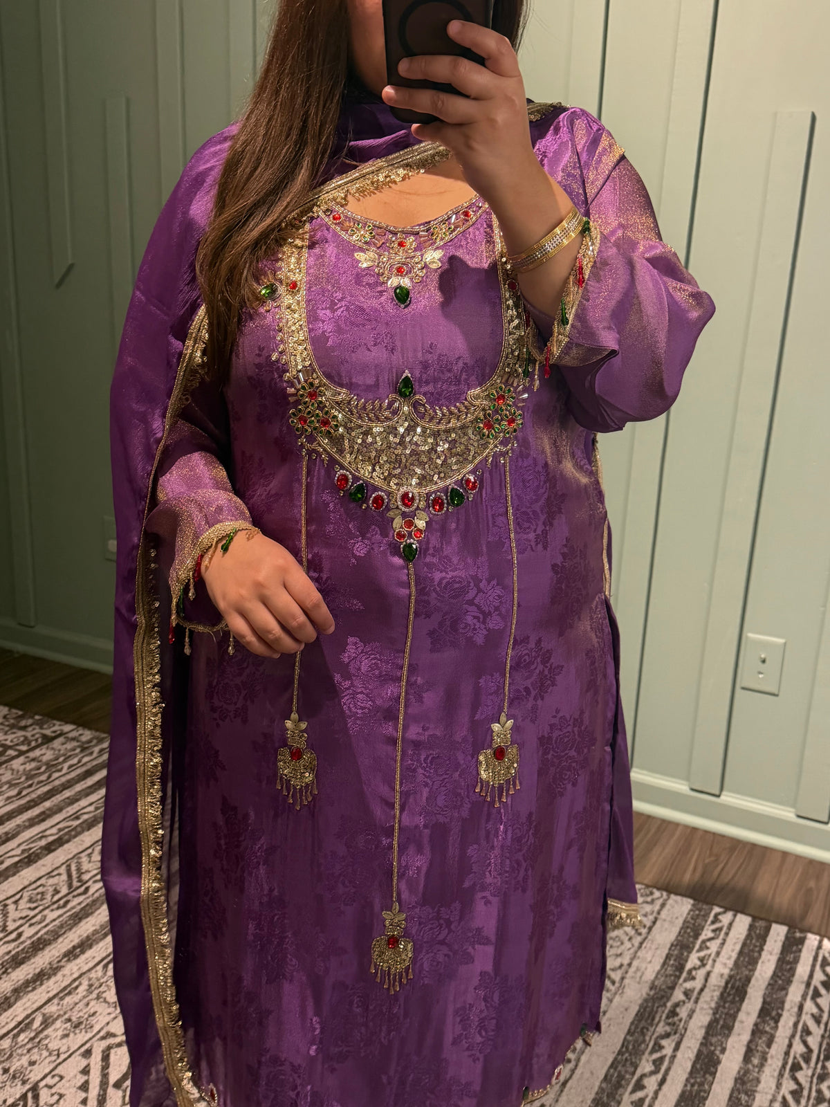 Purple Brasso Jewels Three Piece