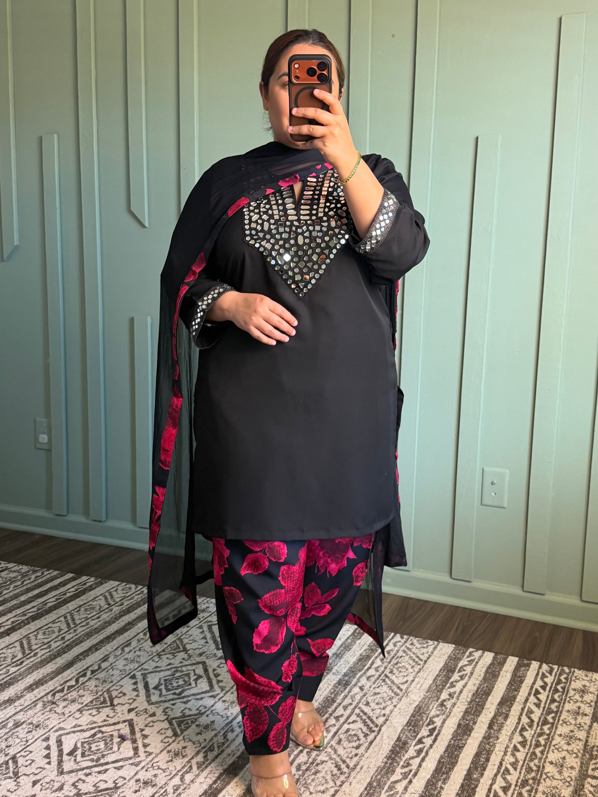 Black Mirror Salwar Three Piece