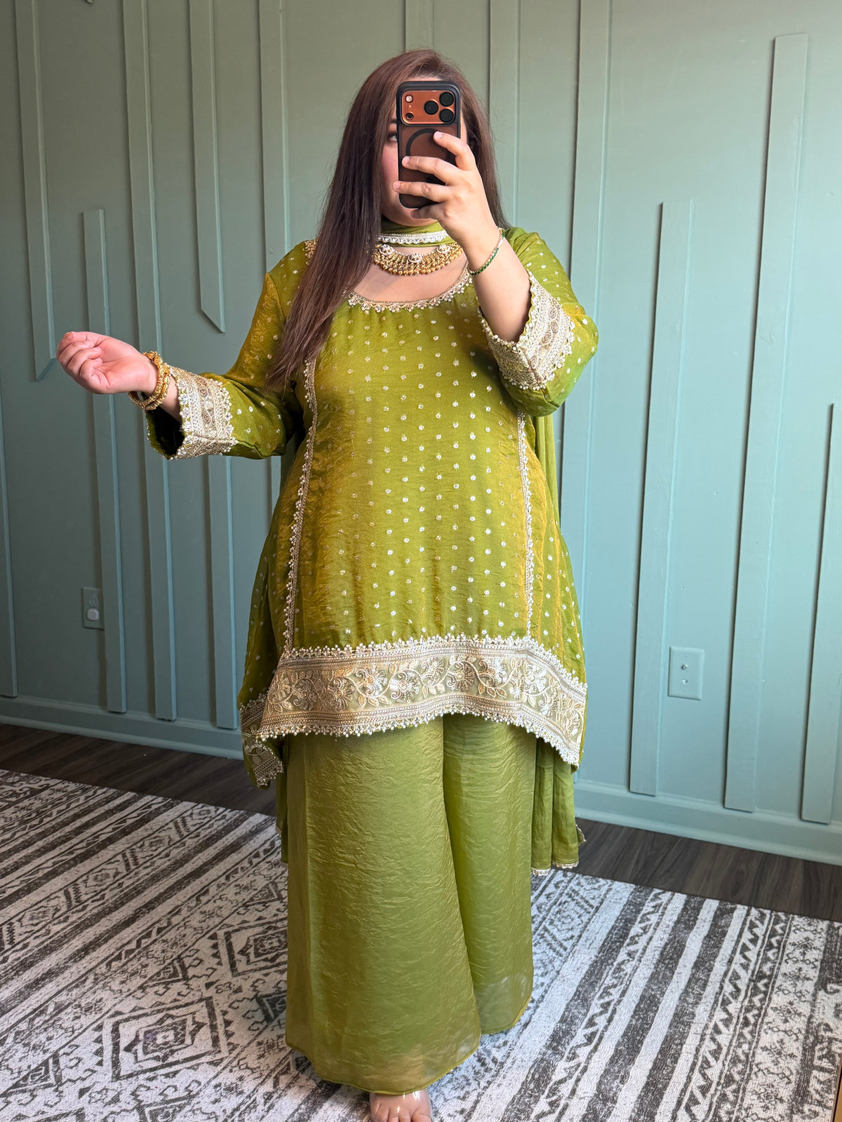 Banarsi Fabric Gotta Three Piece