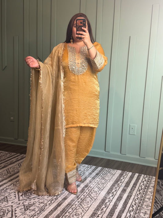 Crush Silk Mirror Three Piece