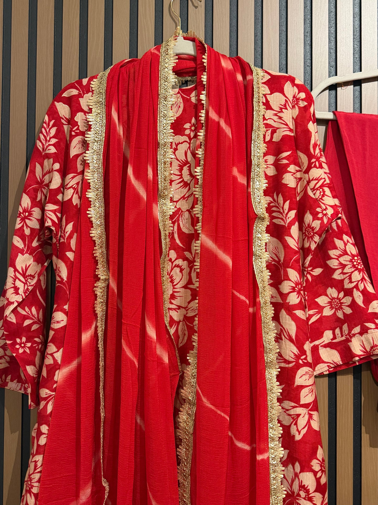 SILK PRINT ZARI THREE PIECE