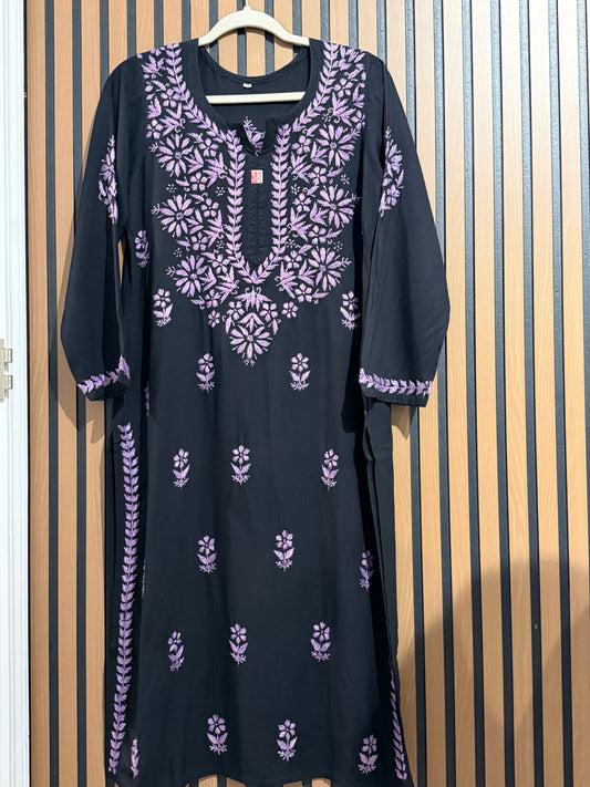 RAYON CHIKANKARI KURTI