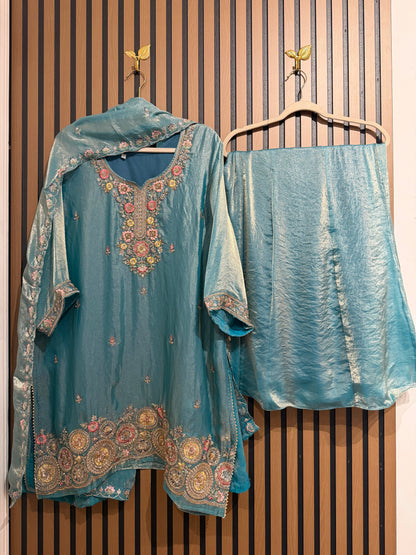 ZARI GLASS TISSUE SHARARA