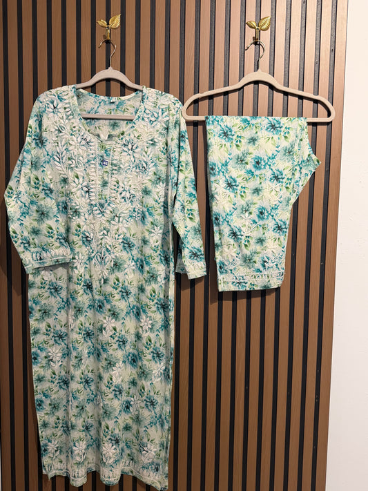 PRINT CHIKANKARI SET