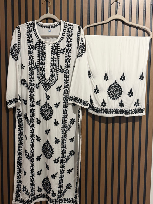 RAYON CHIKANKARI WITH PLAZO