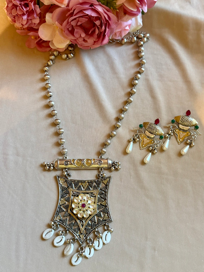 Silver Kundan Navratri Necklace