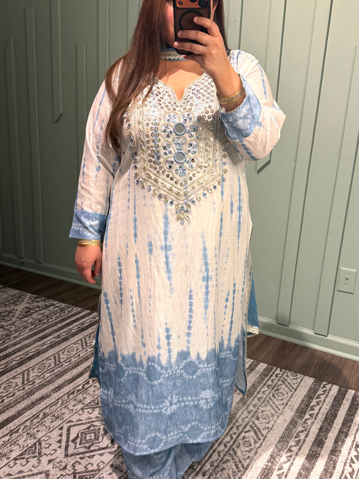 Tye dye Shimmer Viscose Gotta Three Piece